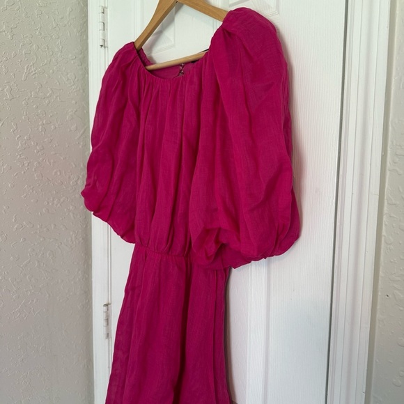 Banana Republic Ramie Open-Back Puff Sleeve Dress sz XS 100% Cotton - Picture 5 of 13